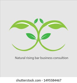 Natural green leaf, ring, logo vector graphic element