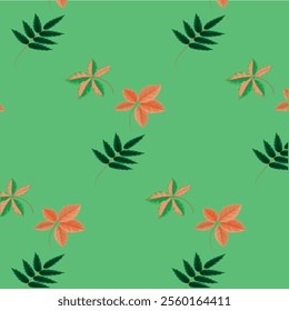 Natural green leaf seamless pattern