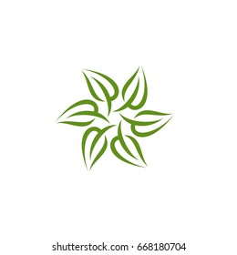 Natural Green Leaf Spa Logo Illustration Design. Vector EPS 10.