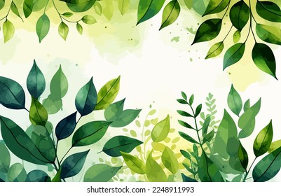 Natural green leaves background. Natural green eco background.