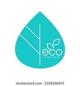 Natural green logo design , Green eco logo