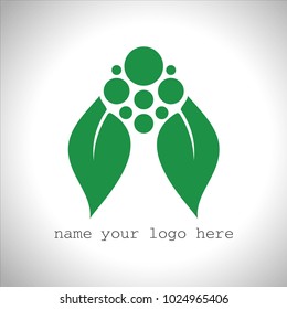A natural green logo with leaf illustrations, you can use it for health logos, medications, drugstores and logos for other businesses