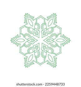 Natural Green Mandala Art isolated On White