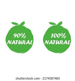 natural green stamp vector art illustration sign symbol  business stamp isolated on white background.