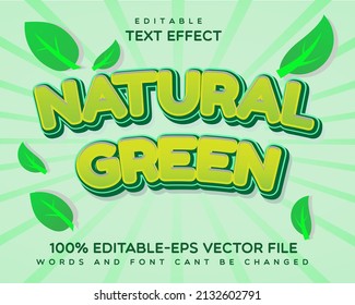 Natural green text effect. Editable vector file