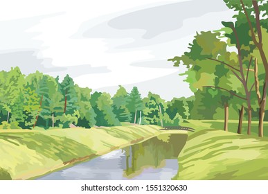Natural green view in a rural land