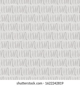 Natural grey french woven linen texture background. Vintage printed wave stripe line seamless pattern. Organic close up weave fabric wallpaper. Ecru japanese zakka striped squiggle cloth allover print