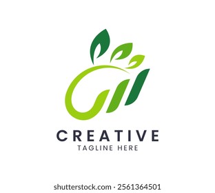 Natural growth logo icon vector symbol design with leaf and growth chart for financial business.