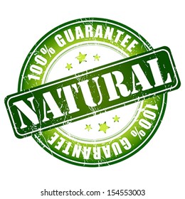 Natural guarantee stamp.  Vector illustration.