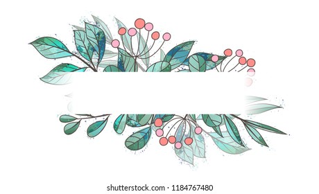 Natural hand drawn frame or background with space for text