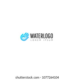 Natural hand with a drop water balance. symbol logo design template icon. Background for poster, cover, banner, placard. Logo design