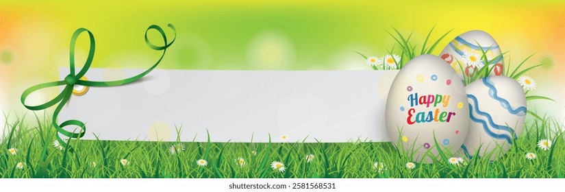 Natural Happy Easter Egg Paper Sticker Spring Header