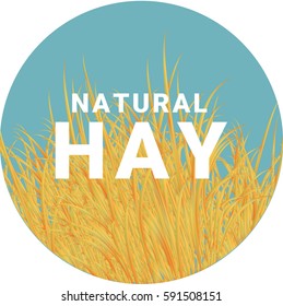 Natural hay sign vector color illustration