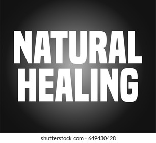 Natural Healing Retro Background, Vector Illustration. 