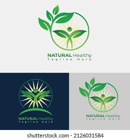 Natural Health Care Logo Design Vector Stock Vector (Royalty Free ...