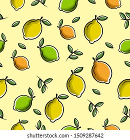 natural healthy lemon lime vector background with flat icons design
