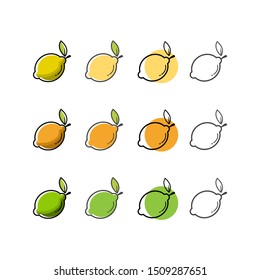 natural healthy lemon lime vector background with flat icons design