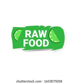 natural healthy organic vegan market logo raw food sticker emblem for fresh food badge design vector illustration
