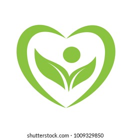 Natural Heart Care Logo Vector