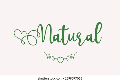 natural heart green hand drawn