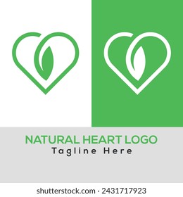 Natural Heart Logo Organic Health Logo