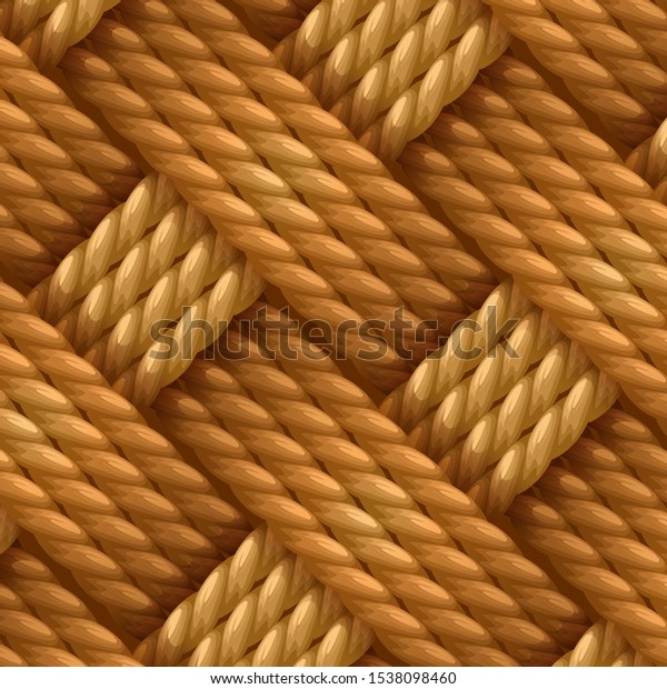 Natural Hemp Fiber\
Sisal Rope, Manila Rope ,Jute Rope weaving pattern wicker\
background vector\
illustration