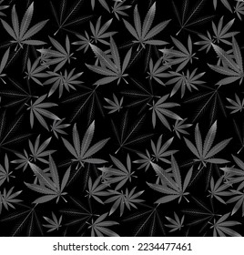 Ilustración natural de Hemp con diferentes formas elegantes, Botánica con colores gradientes, hoja monocroma, naranja, negro, amarillo limón, fondo blanco patrón sin foco, diseñado para camiseta, camiseta 