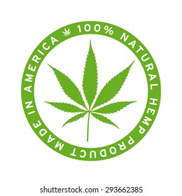 Natural hemp product made in America logo label sticker vector