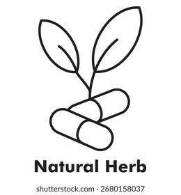 Ilustración vectorial de icono de contorno de hierba natural