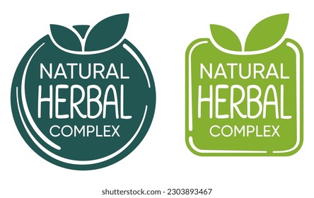 Insignia natural del Complejo de Hierbas para el etiquetado de cosméticos que contienen ingredientes orgánicos