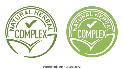 Natural Herbal Complex stamp for labeling of cosmetics with organic ingredients