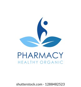 Natural Herbal Medicine Pharmacy Logo design