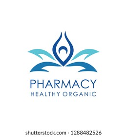 Natural Herbal Medicine Pharmacy Logo design