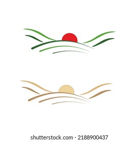 
natural hills landscape colorful bio icon