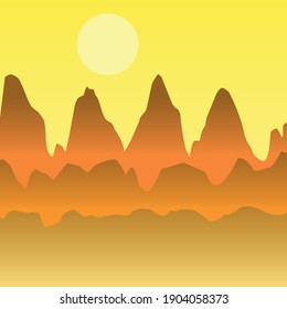 natural hillside landscape, vector illustration

