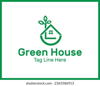 Natural Home tree logo design vector template