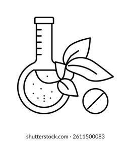 natural homeopathy liquid line icon vector. natural homeopathy liquid sign. isolated contour symbol black illustration
