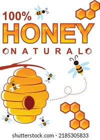 Natural Honey Background Beehive Stock Vector (Royalty Free) 2185305833 ...