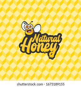 Natural Honey background pattern with bee vector design