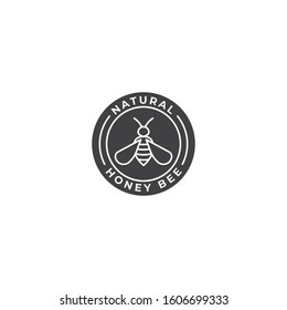Natural honey bee label. Vector logo icon template