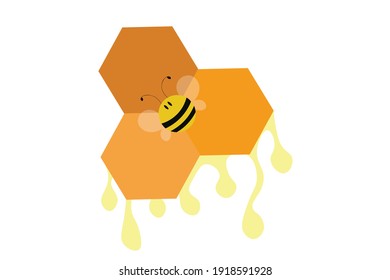 Natural Honey and Bees Vector