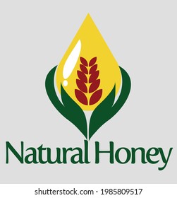 natural honey image logo and hands looking up honey