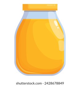 Natural honey jar icon cartoon vector. Food apiculture. Service nectar