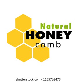Natural Honeycomb Logo White Background Vector Image
