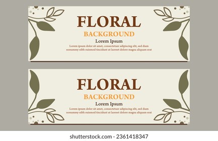 natural horizontal banner template design with floral and flower ornament 