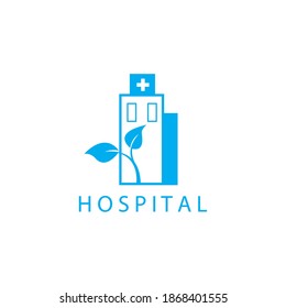 Natural Hospital simple logo with color vector design