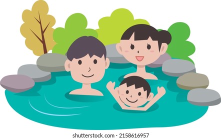Natural hot spring bath, relaxing secret hot spring trip, sightseeing