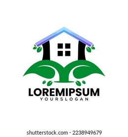 natural house logo design  vector