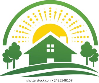 Natural house logo icon. Real estate logo. Home icon vector illustration sign