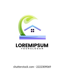 natural house logo  vector template